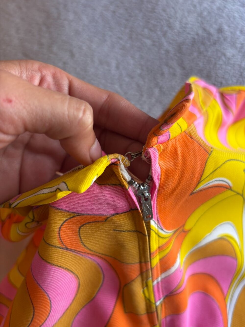60s 70s Mod Psychedelic Flower Power Dress Made in USA - Picture 6 of 8